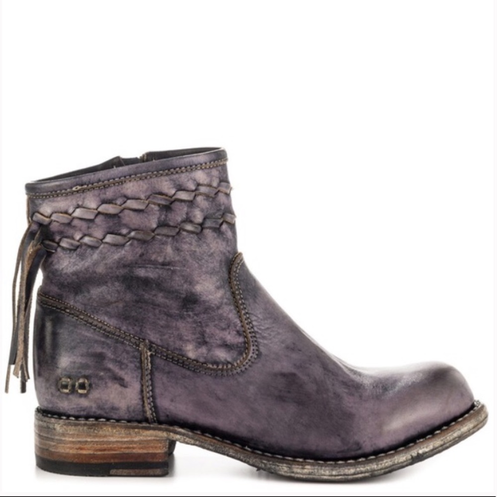 Bedstu fringe booties dark gray/worn color